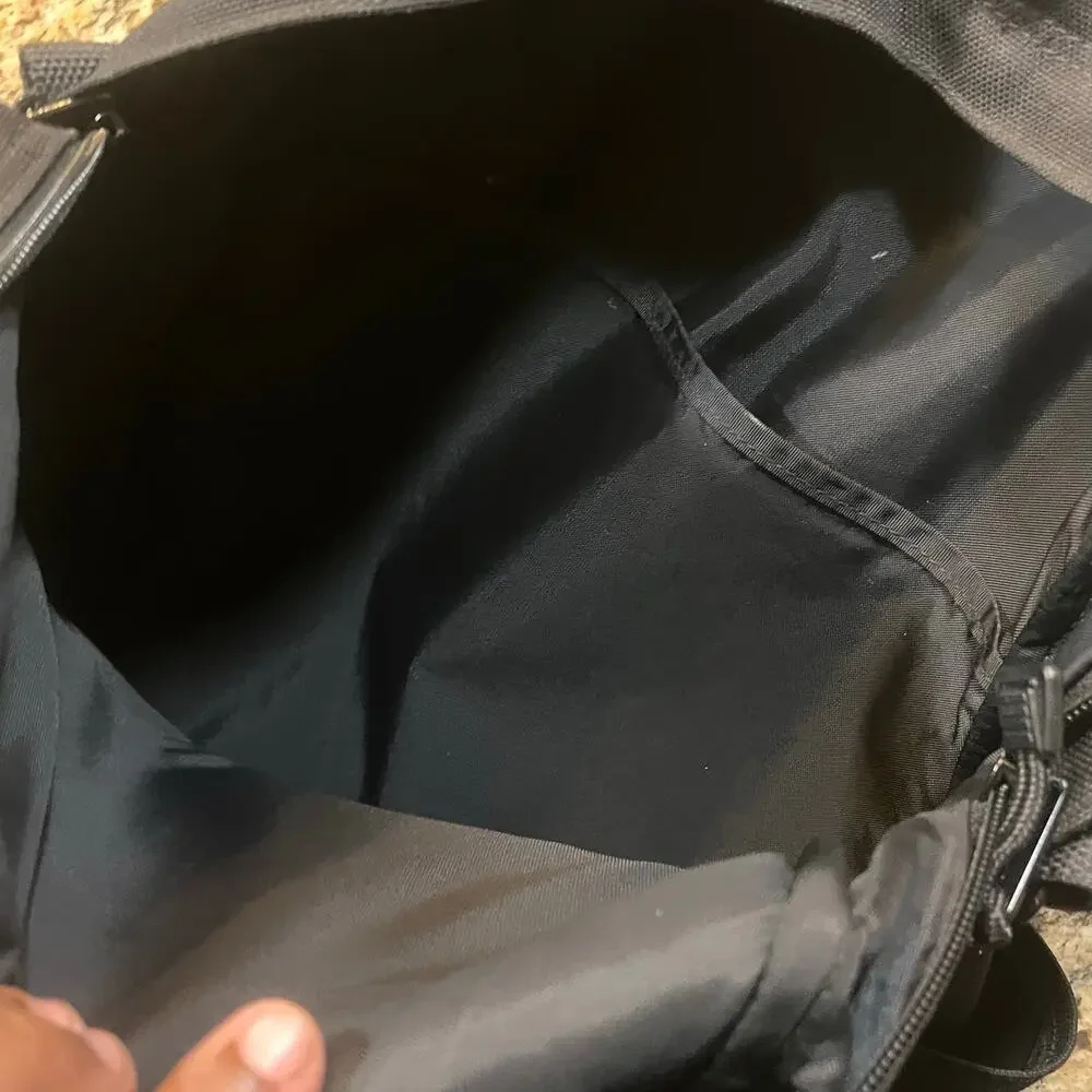 L.L. Bean Black Messenger Backpack Computer Multi use Utility Traveler Crossbody